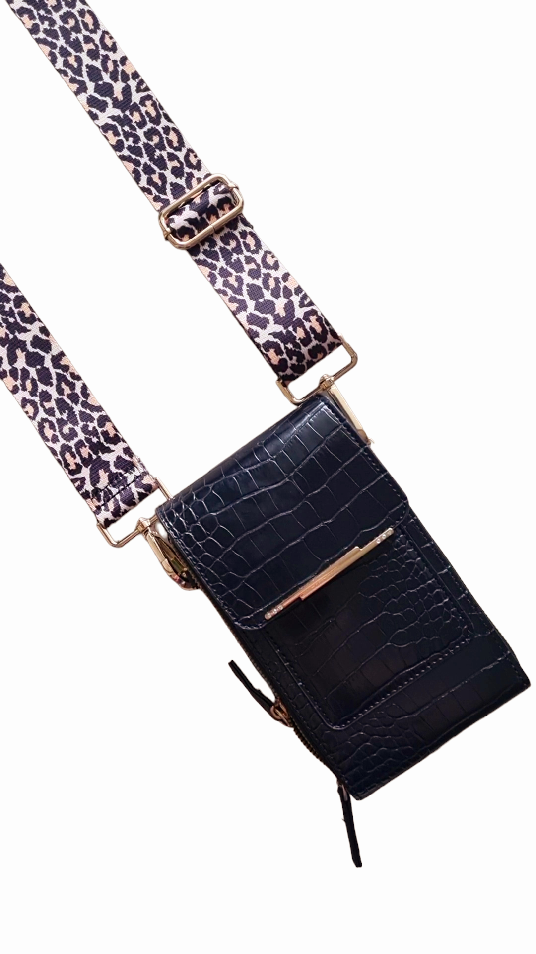 Mini Bag Ecocuero Cocodrilo + Pink Leopard